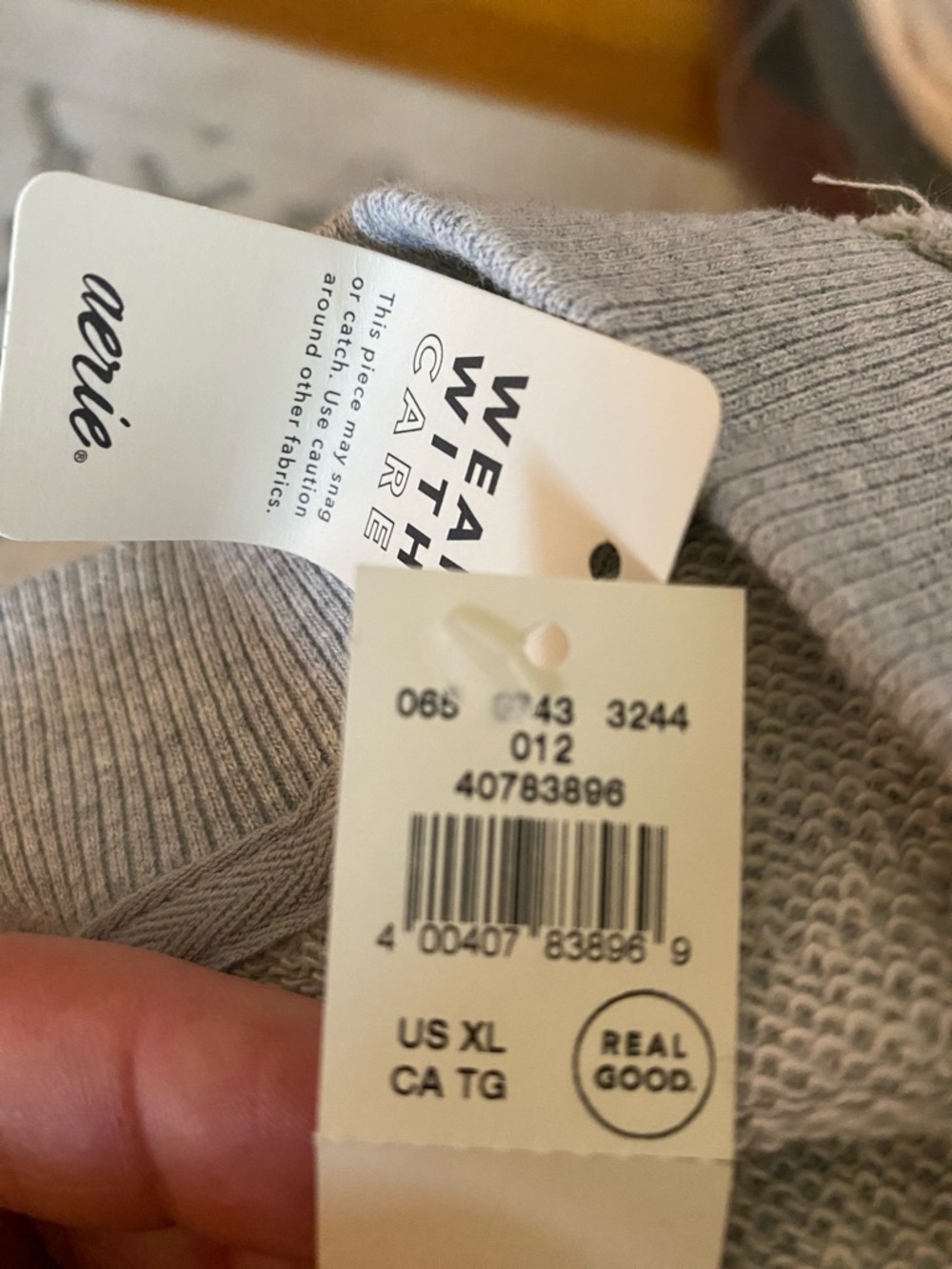 aerie Light Gray V-Neck women’s sweatshirt - Picture 5 of 5